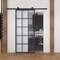 Renin Queen's Frosted Glass Metal Barn Door with Installation Hardware Kit 37 in. KMCTQNF-37BL-E - alternate 2
